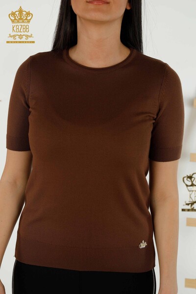 فروش عمده ژاکت بافتنی زنانه مدل آمریکایی قهوه ای - 15943 | KAZEE - Thumbnail