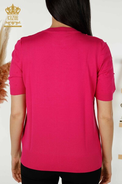 فروش عمده ژاکت بافتنی زنانه - مدل آمریکایی - فوشیا - 30131 | KAZEE - Thumbnail