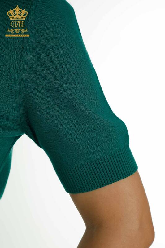 فروش عمده ژاکت بافتنی زنانه - مدل آمریکایی - سبز - 15943 | KAZEE