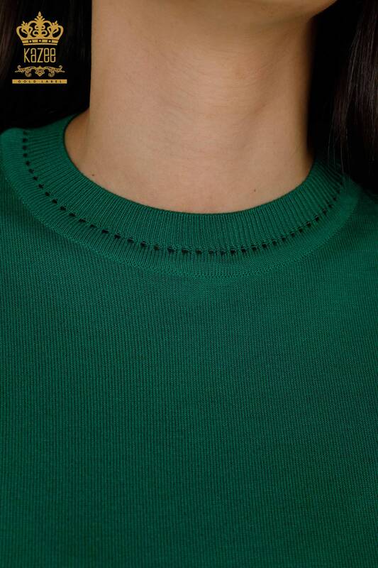فروش عمده ژاکت بافتنی زنانه - مدل آمریکایی - سبز - 30255 | KAZEE