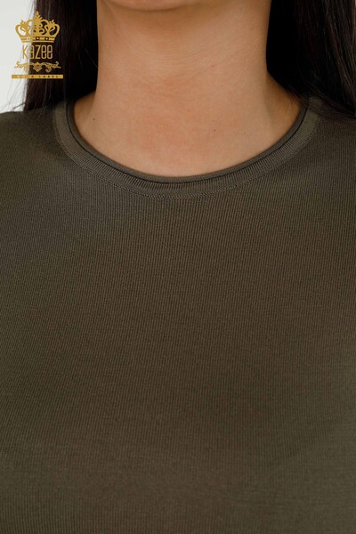 فروش عمده ژاکت بافتنی زنانه - مدل آمریکایی - خاکی - 15943 | KAZEE - Thumbnail