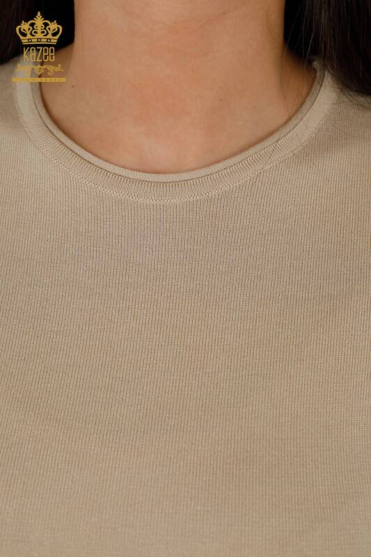 فروش عمده ژاکت بافتنی زنانه مدل آمریکایی بژ روشن - 15943 | KAZEE