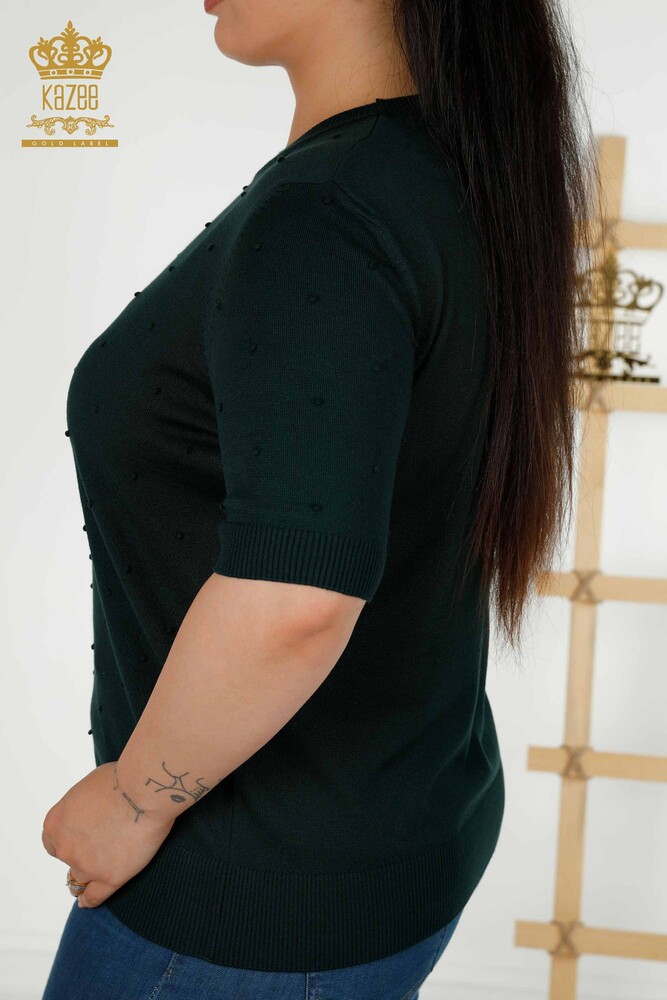 فروش عمده ژاکت بافتنی زنانه - مدل آمریکایی - نفتی - 30131 | KAZEE - 5