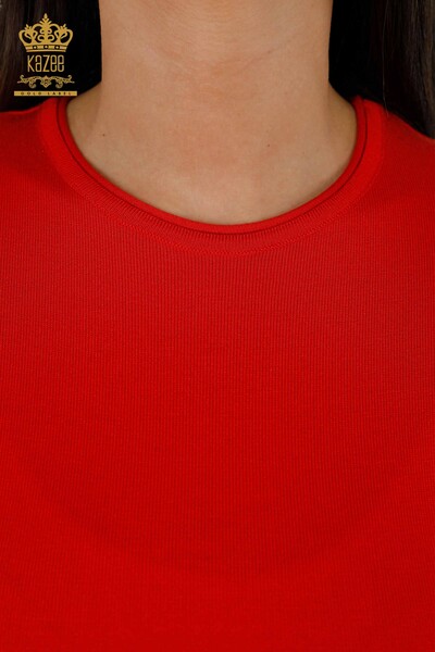 فروش عمده ژاکت بافتنی زنانه مدل آمریکایی نارنجی - 15943 | KAZEE - 3