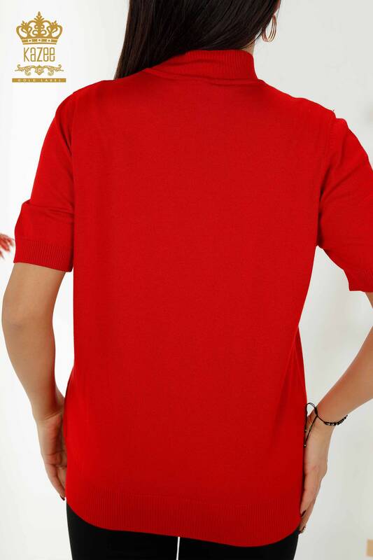 فروش عمده ژاکت بافتنی زنانه مدل آمریکایی قرمز - 16639 | KAZEE