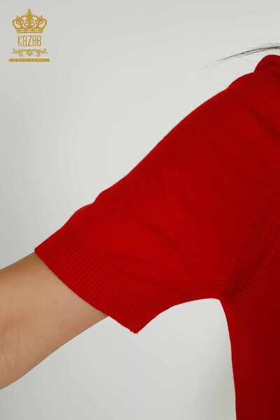فروش عمده ژاکت بافتنی زنانه - مدل آمریکایی - قرمز - 16929 | KAZEE - Thumbnail