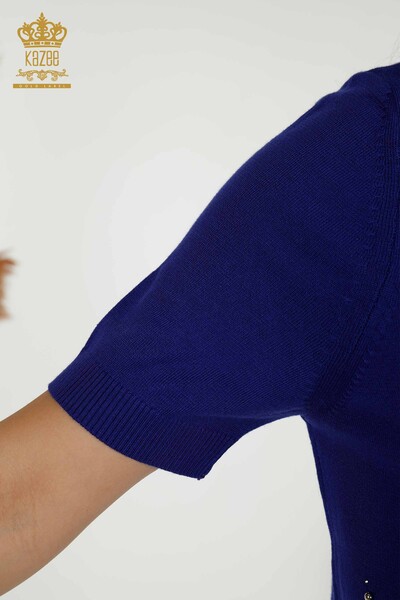 فروش عمده ژاکت بافتنی زنانه - مدل آمریکایی - ساکس - 16929 | KAZEE - Thumbnail