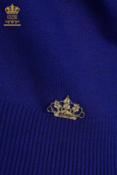 فروش عمده ژاکت بافتنی زنانه - مدل آمریکایی - ساکس - 30443 | KAZEE - 5