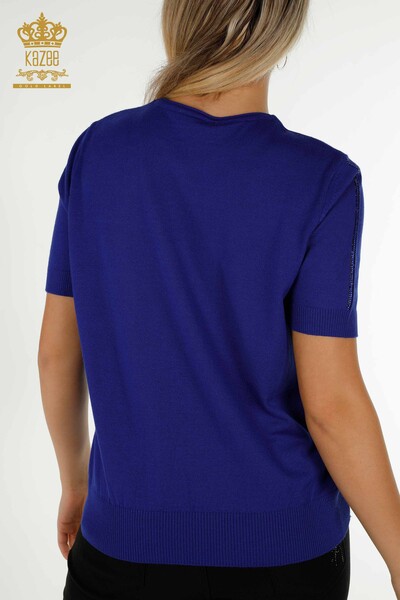 فروش عمده ژاکت بافتنی زنانه - مدل آمریکایی - ساکس - 30534 | KAZEE - 8