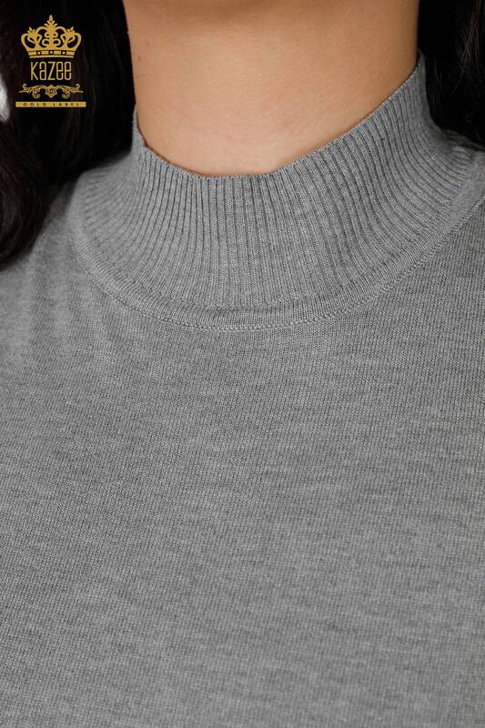عمده فروشی ژاکت بافتنی زنانه مدل امریکایی خاکستری-14541 / کازی