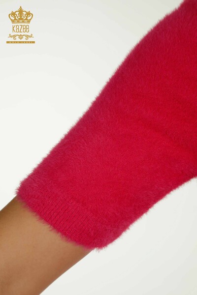 فروش عمده ژاکت بافتنی زنانه - آنگورا - پایه ای- فوشیا - 30610 | KAZEE - 5