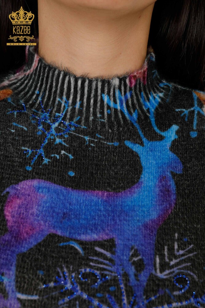 عمده فروشی ژاکت بافتنی زنانه انگورا مشکی-18969 / کازی - 3