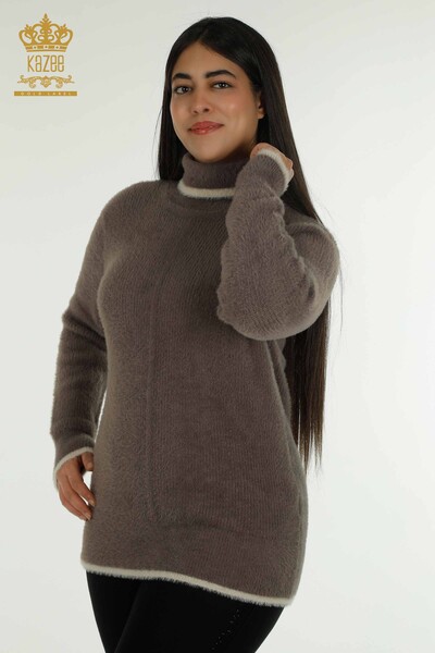 فروش عمده ژاکت بافتنی زنانه آنگورا راسو تاریک - 30646 | KAZEE - Thumbnail