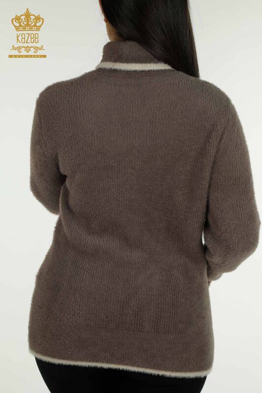 فروش عمده ژاکت بافتنی زنانه آنگورا راسو تاریک - 30646 | KAZEE