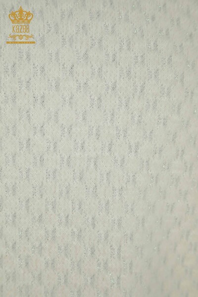 فروش عمده ژاکت بافتنی زنانه - Angora - جزییات - Ecru - 30446 | KAZEE - 4