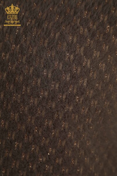 عمده فروشی ژاکت بافتنی زنانه آنگورا با جزئیات خاکی - 30446 | KAZEE - 4