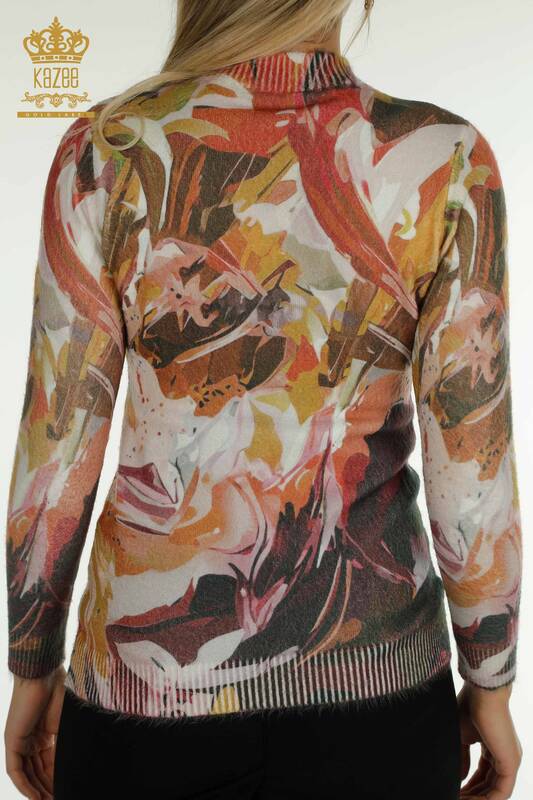 فروش عمده ژاکت بافتنی زنانه - آنگورا - طرح گل - دیجیتال - 40043 | KAZEE