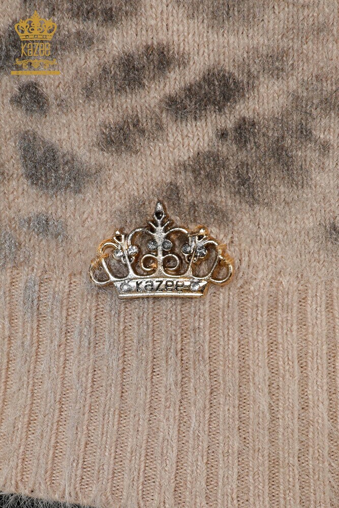 عمده فروشی ژاکت بافتنی زنانه انگورا طرح بژ - 18980 / کازی - 5