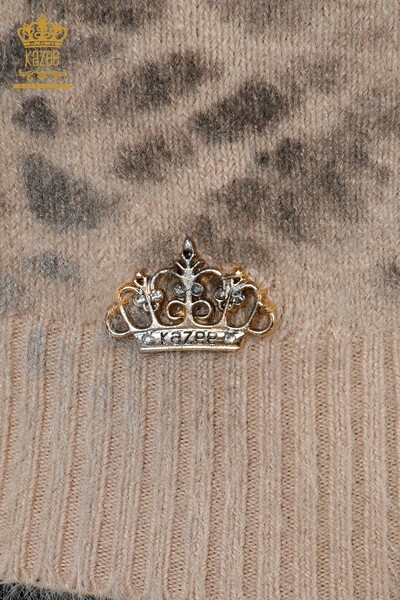 عمده فروشی ژاکت بافتنی زنانه انگورا طرح بژ - 18980 / کازی - 5