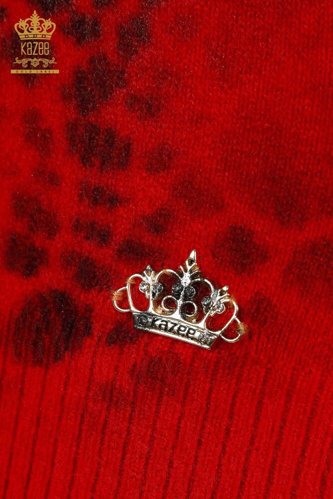 عمده فروشی ژاکت بافتنی زنانه انگورا قرمز-18982 / کازی - 4