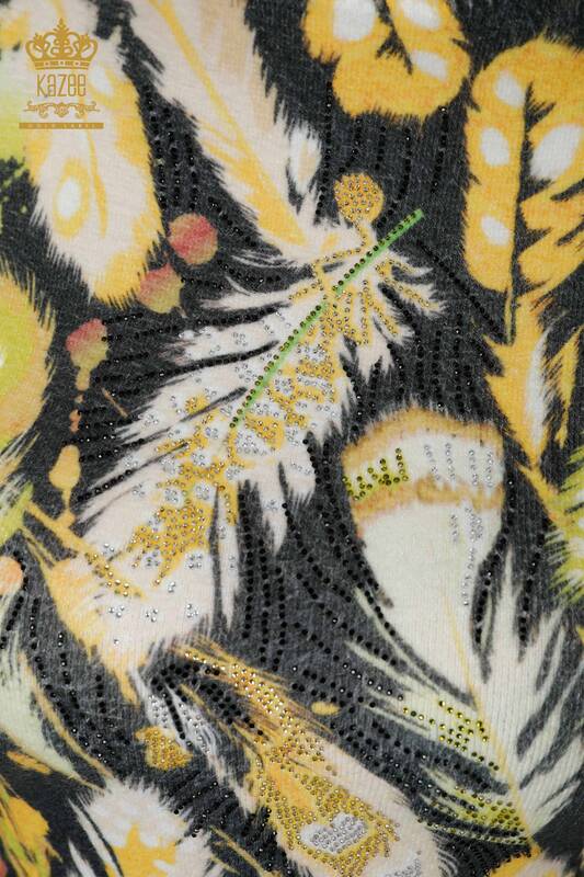 فروش عمده ژاکت بافتنی زنانه آنگورا زعفرانی - 18959 | KAZEE