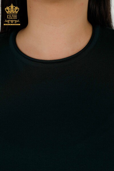 فروش عمده ژاکت بافتنی زنانه - پایه - مدل آمریکایی - سبز تیره - 16271| KAZEE - Thumbnail