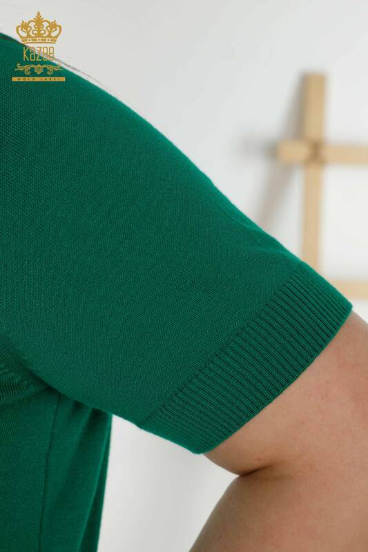 فروش عمده ژاکت بافتنی زنانه - پایه - مدل آمریکایی - سبز - 16271| KAZEE