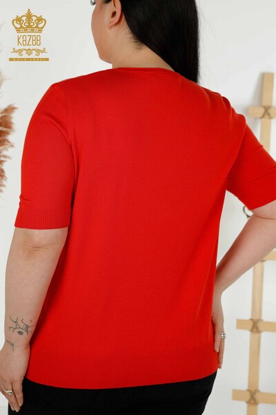 فروش عمده ژاکت بافتنی زنانه - پایه - مدل آمریکایی - نارنجی - 16271 | KAZEE - 6