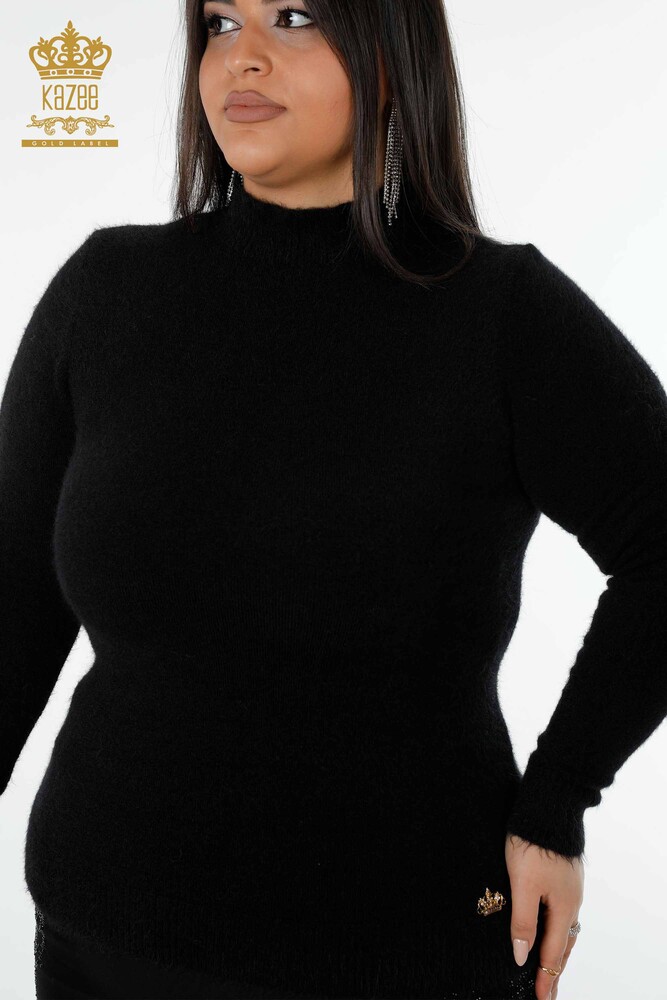 عمده فروشی ژاکت بافتنی زنانه پایه انگورا مشکی-18830 / کازی - 2