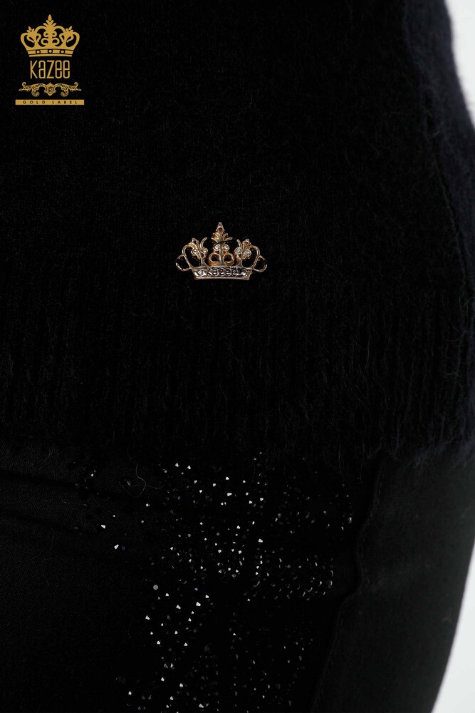 عمده فروشی ژاکت بافتنی زنانه پایه انگورا مشکی-18830 / کازی - 4