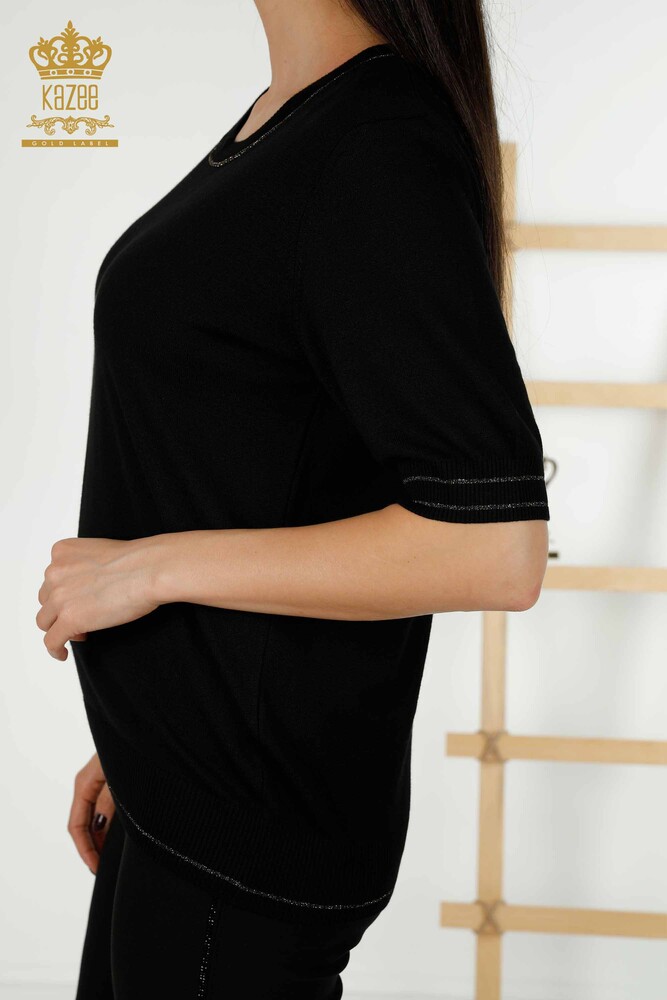 فروش عمده ژاکت بافتنی زنانه - پایه - مشکی - 30110 | KAZEE - 7