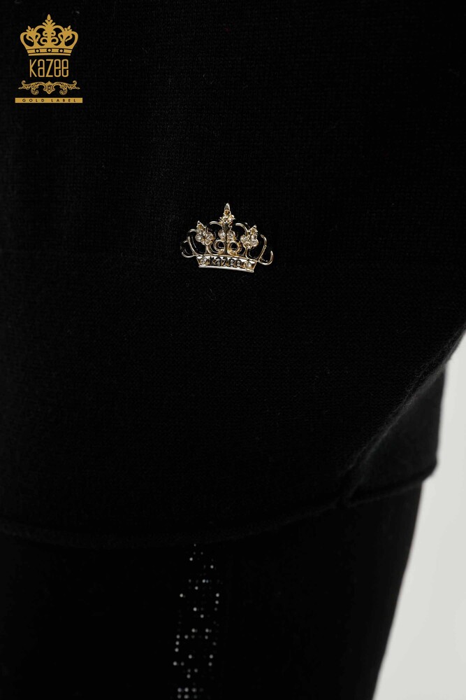 فروش عمده ژاکت بافتنی زنانه - پایه - مشکی - 30241 | KAZEE - 4