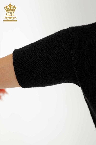 فروش عمده ژاکت بافتنی زنانه - پایه - مشکی - 30241 | KAZEE - 6