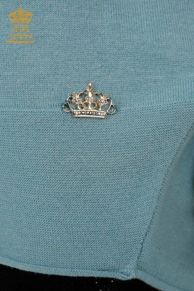 فروش عمده ژاکت بافتنی زنانه - پایه - آبی تیره - 30241 | KAZEE - 3