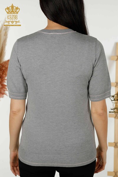فروش عمده ژاکت بافتنی زنانه پایه - خاکستری - 30110 | KAZEE - 7