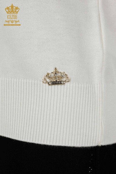 فروش عمده ژاکت بافتنی زنانه - پایه - دارای لوگو - اکرو - 30254 | KAZEE - 5