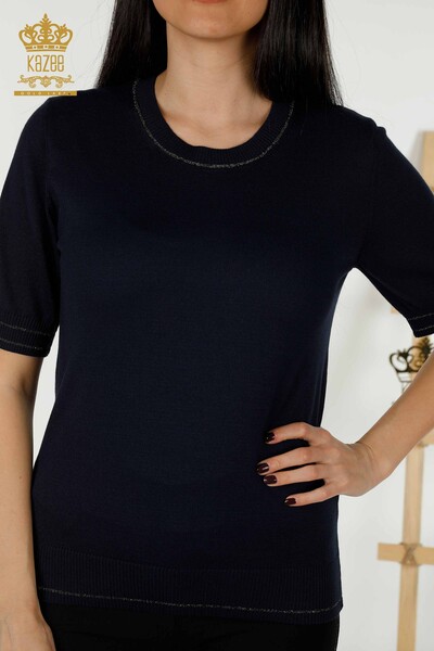 فروش عمده ژاکت بافتنی زنانه - پایه - نیروی دریایی - 30110 | KAZEE - 2