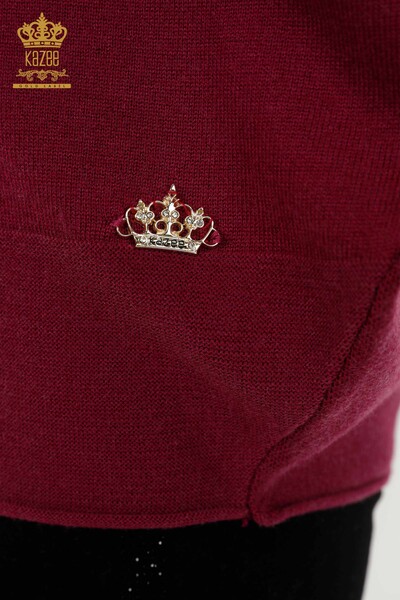 فروش عمده ژاکت بافتنی زنانه - پایه - آلو - 30241 | KAZEE - 3