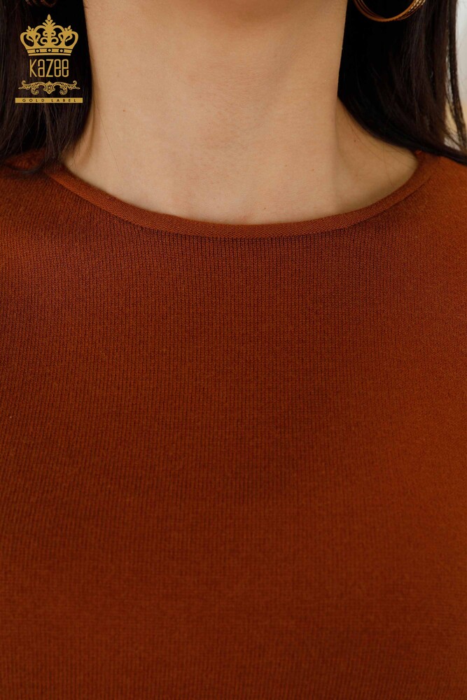 فروش عمده ژاکت بافتنی زنانه - پایه - برنزه - 30241 | KAZEE - 4