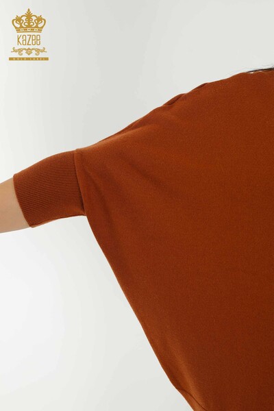 فروش عمده ژاکت بافتنی زنانه - پایه - برنزه - 30241 | KAZEE - 5