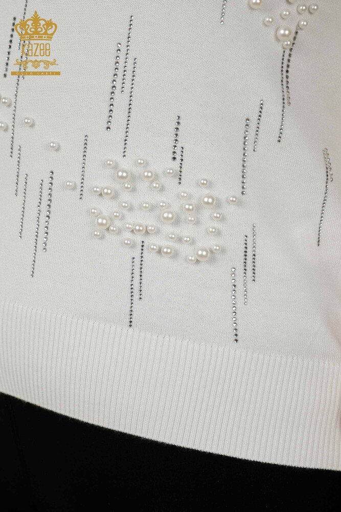 فروش عمده ژاکت بافتنی زنانه - منجوق - سنگ دوزی - اکرو - 30117 | KAZEE - 4