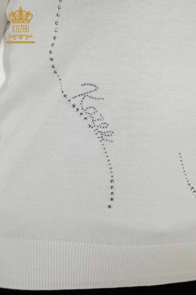 فروش عمده ژاکت بافتنی زنانه - یقه خدمه - اکرو - 30157 | KAZEE - 4