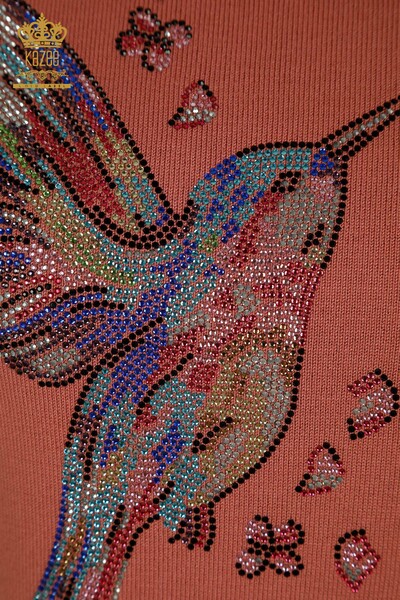 فروش عمده ژاکت بافتنی زنانه - پرنده دوزی - رز داستی - 30401 | KAZEE - 4