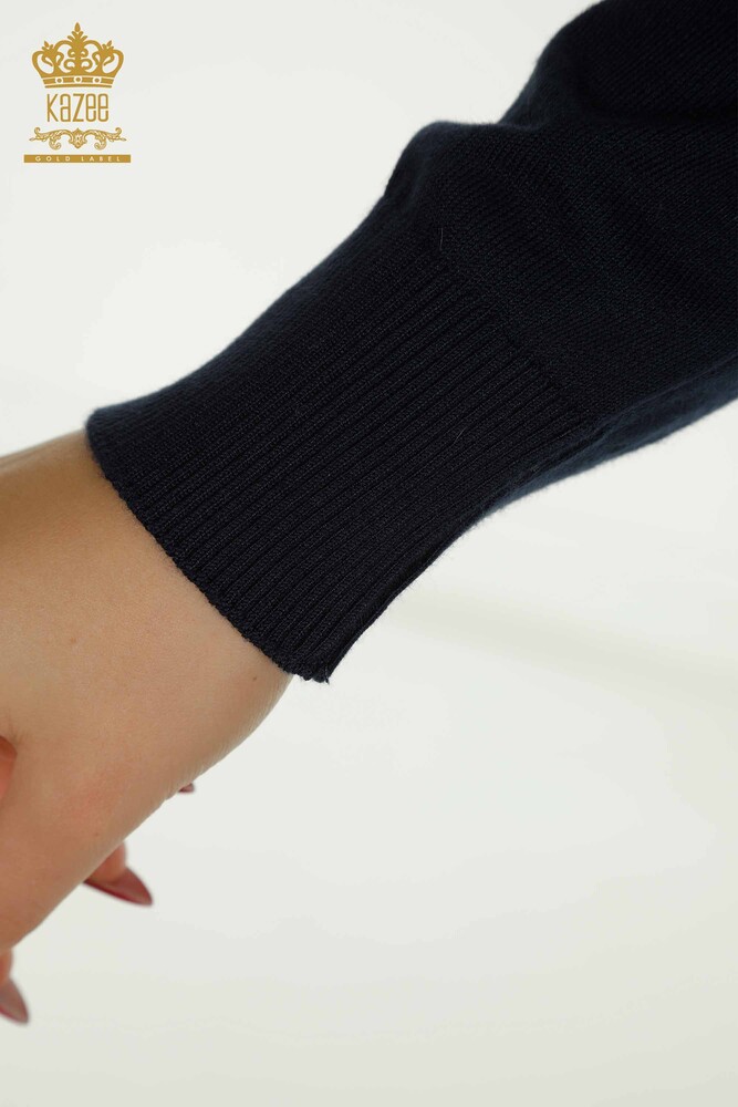 فروش عمده ژاکت بافتنی زنانه - پرنده دوزی - سرمه ای - 30745 | KAZEE - 7