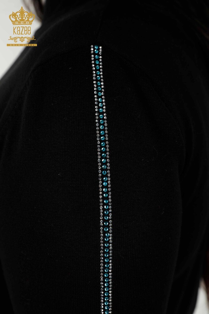 فروش عمده ژاکت بافتنی زنانه طرح پرنده مشکی - 16459 | KAZEE - 7