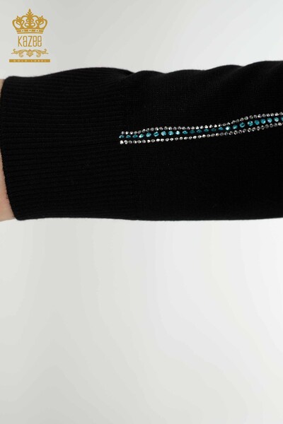 فروش عمده ژاکت بافتنی زنانه طرح پرنده مشکی - 16459 | KAZEE - 8