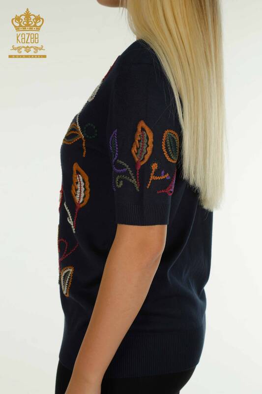 فروش عمده ژاکت بافتنی زنانه طرح رنگارنگ نیروی دریایی - 15844 | KAZEE
