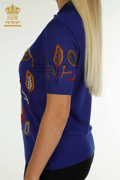 فروش عمده ژاکت بافتنی زنانه ساکس طرحدار رنگارنگ - 15844 | KAZEE - Thumbnail