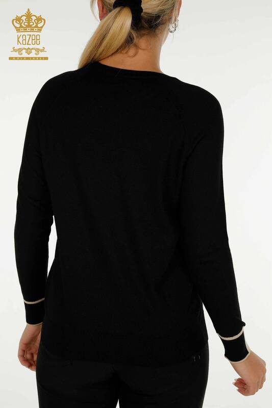 فروش عمده ژاکت بافتنی زنانه - رنگارنگ - جیبی - برنزه - 30108 | KAZEE
