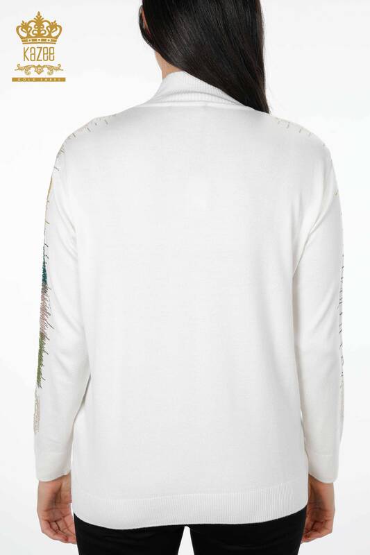 فروش عمده ژاکت بافتنی زنانه - رنگارنگ - مشروح متن - آستین - رنگارنگ دوزی - 16620 | KAZEE